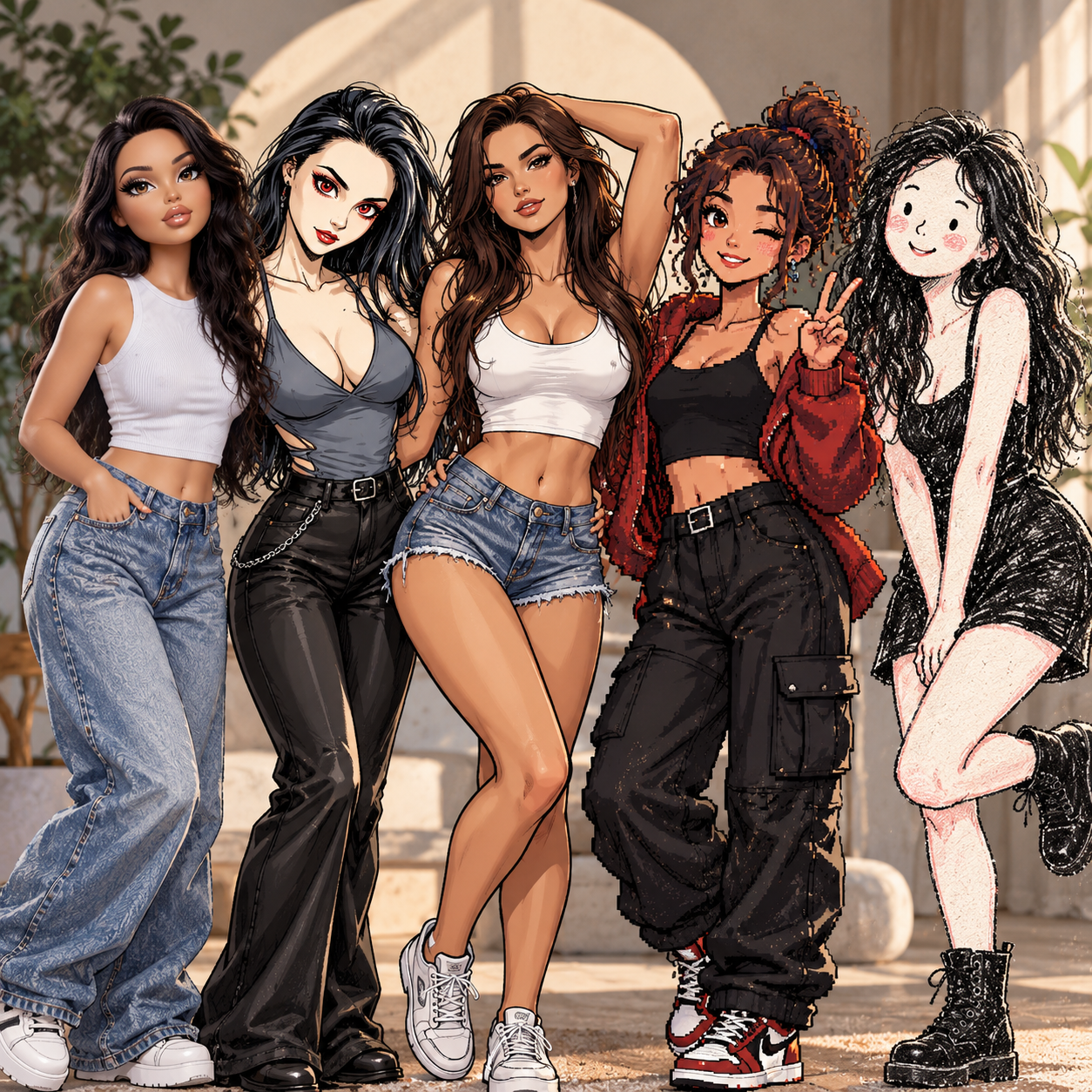 Пять стилей фото: Bratz, манга, комикс, мелки и пиксели
