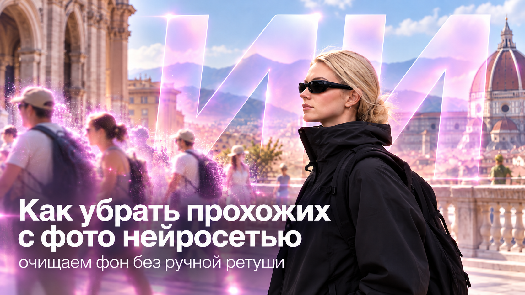 alt изображения Удаление прохожих с туристического фото нейросетью SpeShu.AI