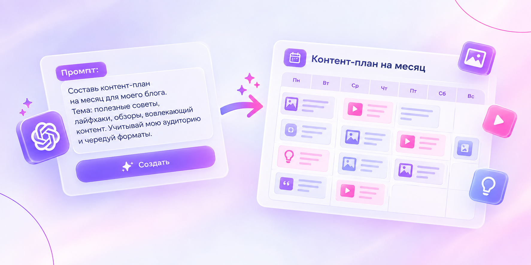 составление контент-плана для соцсетей с помощью нейросети